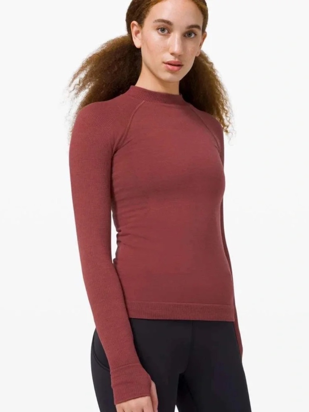 Lululemon Keep The Heat Thermal Long Sleeve size S Savannah rusty orange